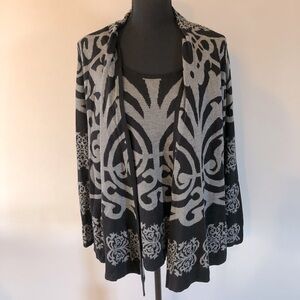 Women’s Chagall Black & Gray Cardigan Sweater size L